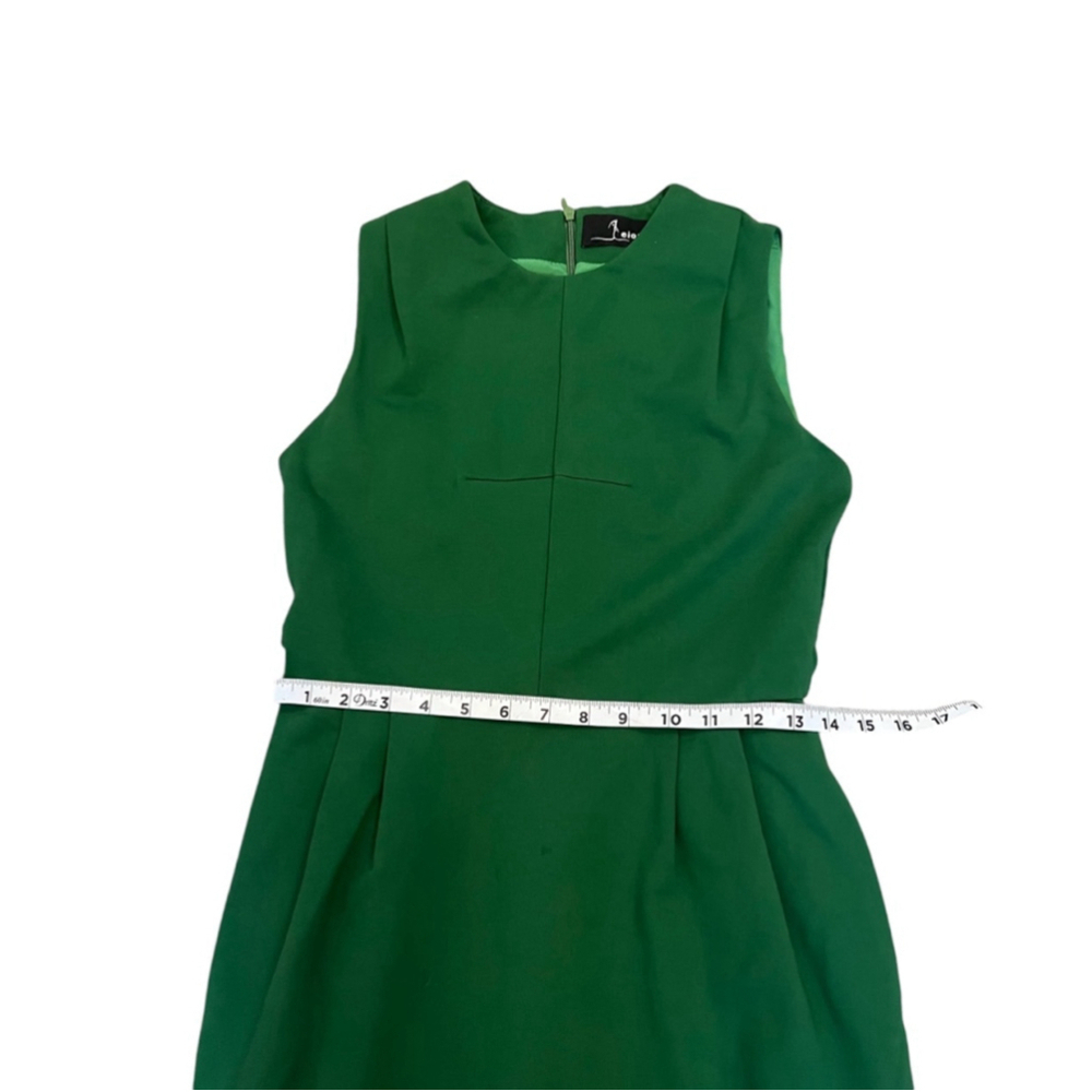 Green Sleeveless Stretch Knee Length Shift Dress M - Picture 7 of 9